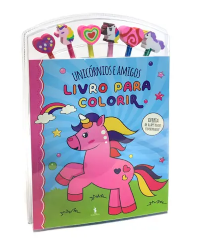 Unicórnios e Amigos: Livro Colorir Lápis