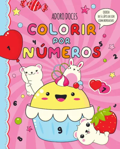 Adoro Doces: Colorir por Números com 6 Lápis